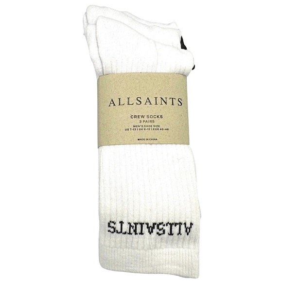 All Saints White Crew Socks. PICK ONE - Picture 3 of 5